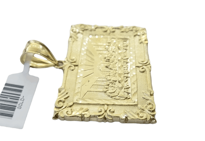 Real 10K Yellow Gold Last Supper Pendent Charm 2" Inch - Reva Jeweler