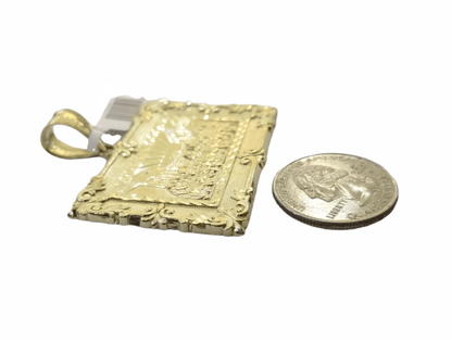Real 10K Yellow Gold Last Supper Pendent Charm 2" Inch - Reva Jeweler