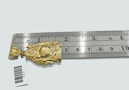 Real 10k Yellow Gold Laughing Buddha Charm 1.5''inches Pendant 10kt for Chain - GoldenlinQ