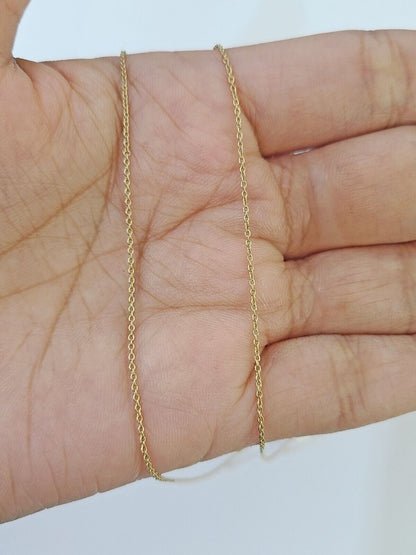 Real 10k Yellow Gold LOVE Diamond Pendant Chain Necklace Set Women - Reva Jeweler