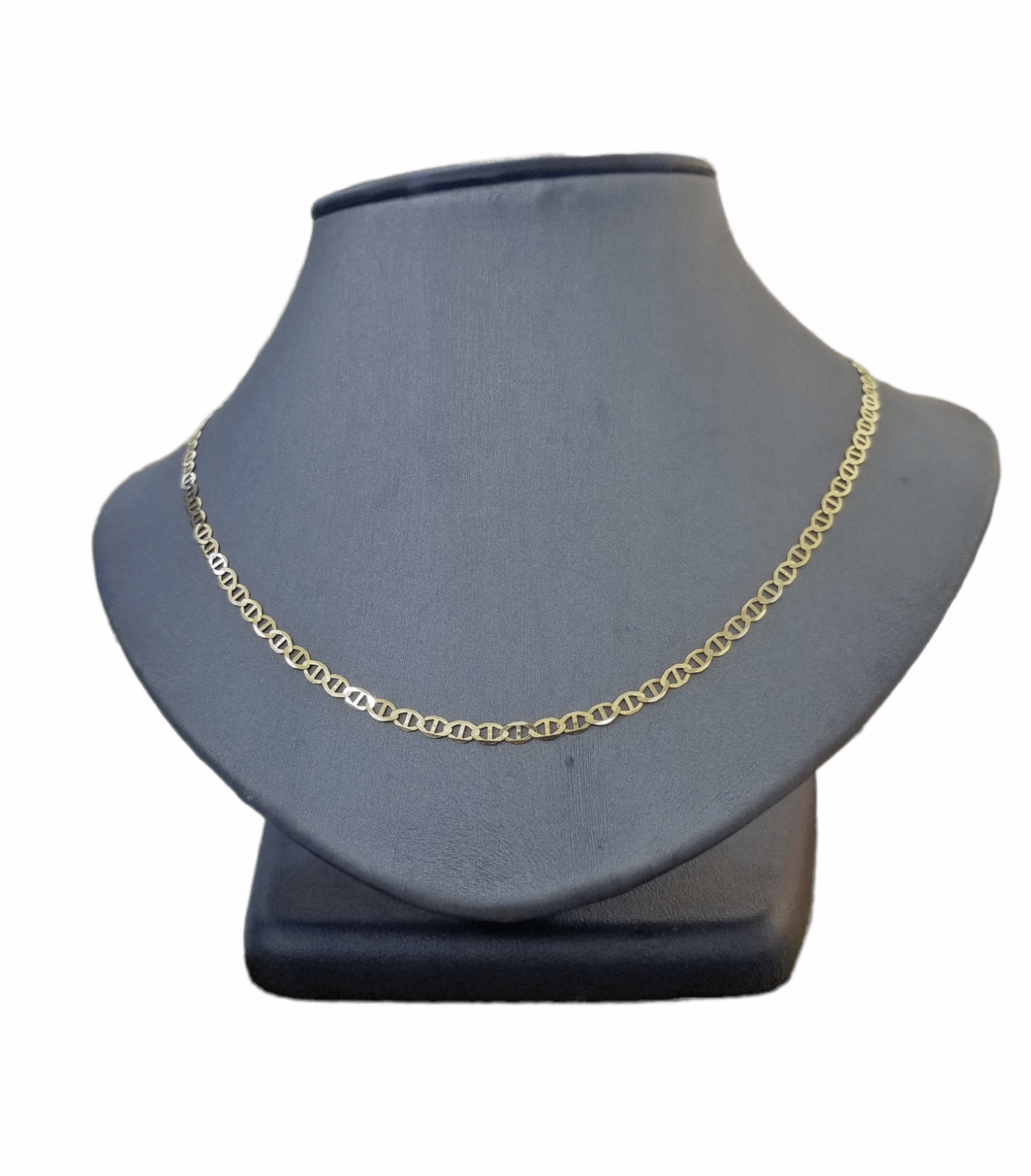 Real 10k Yellow Gold Mariner Anchor Link Chain 3mm Necklace 24" Inch - Reva Jeweler