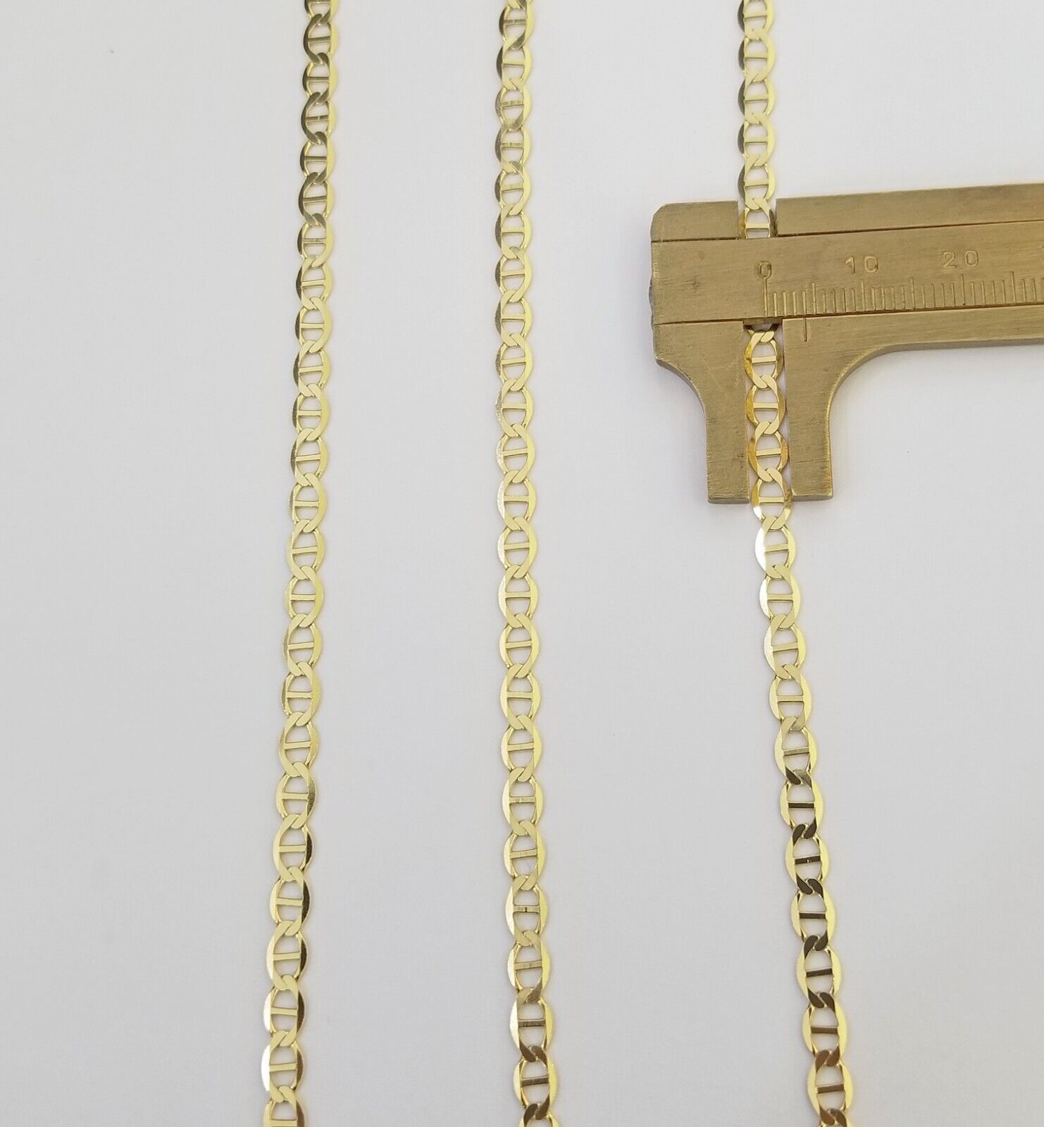 Real 10k Yellow Gold Mariner Anchor Link Chain 4mm Necklace 20" Inch - Reva Jeweler