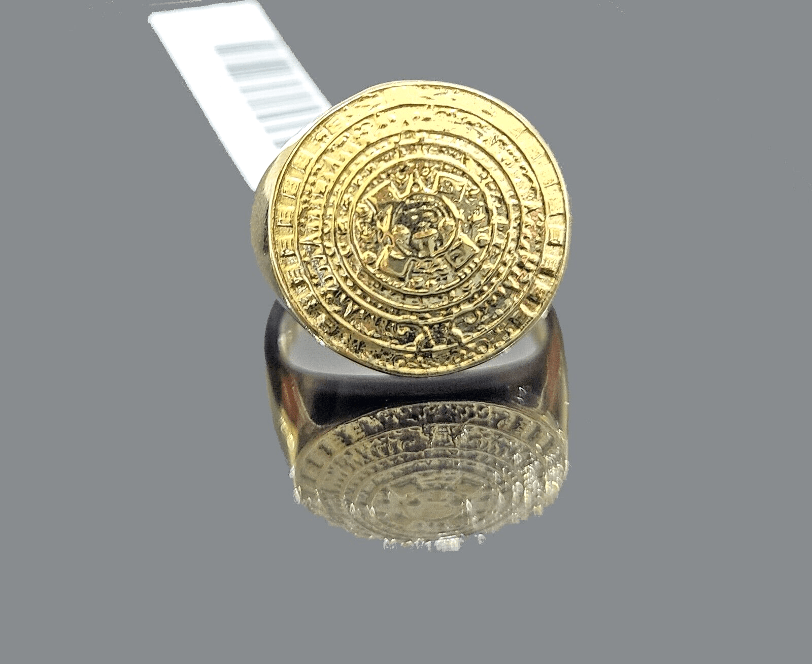 Real 10k Yellow Gold Mayan Calendar Ring Band size 10 10kt gold - Reva Jeweler