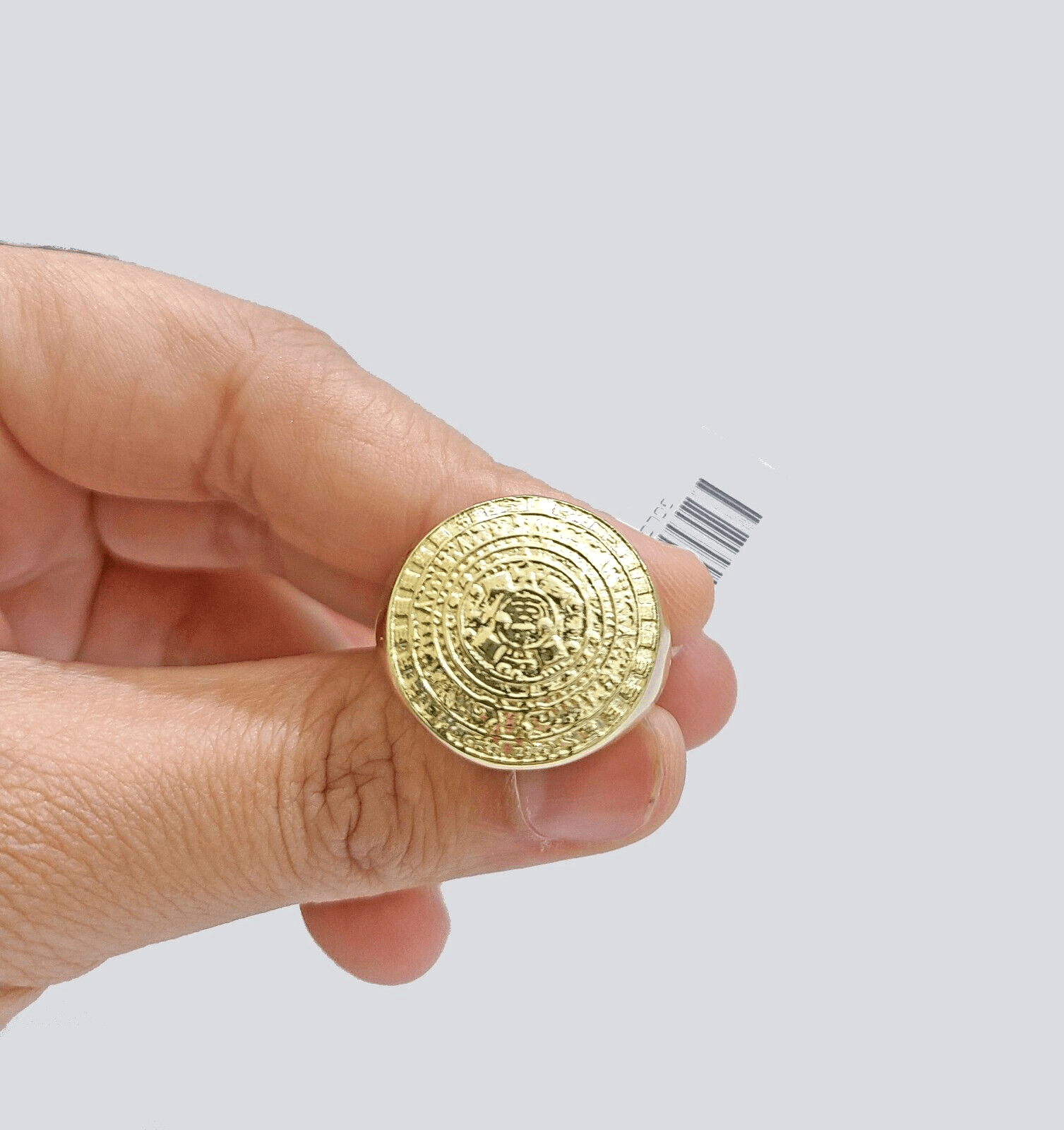 Real 10k Yellow Gold Mayan Calendar Ring Band size 10 10kt gold - Reva Jeweler