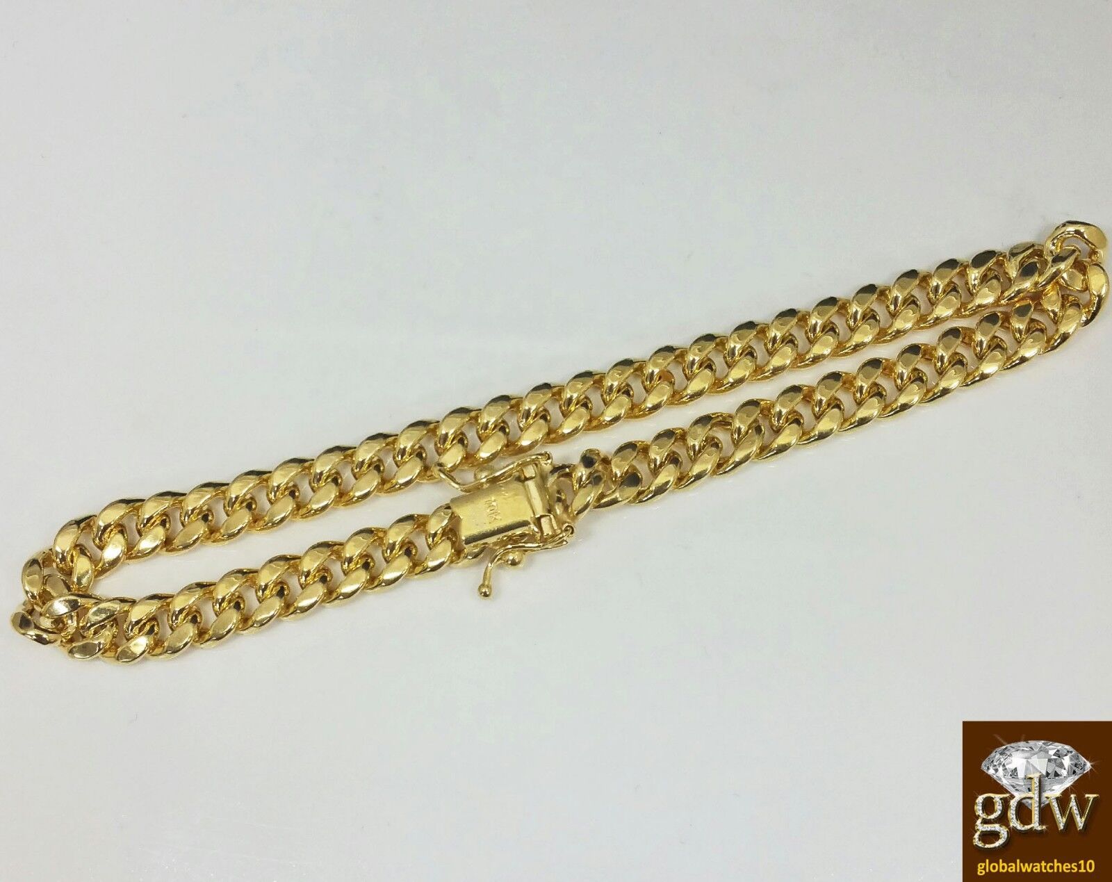 Real 10k Yellow Gold Miami Cuban Bracelet 6mm 7.5" Box Lock Strong Unisex - Reva Jeweler