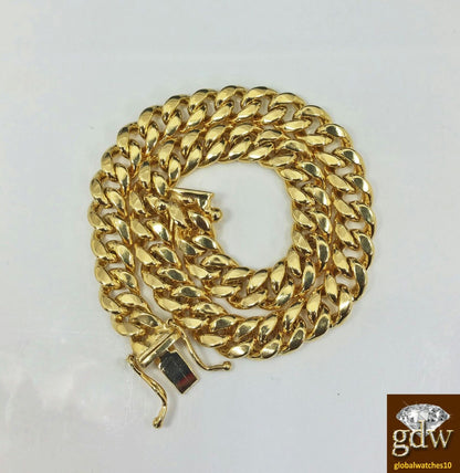 Real 10k Yellow Gold Miami Cuban Bracelet 6mm 7.5" Box Lock Strong Unisex - Reva Jeweler