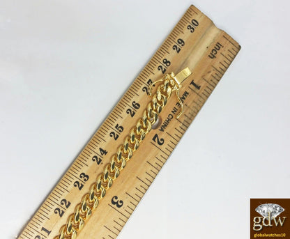 Real 10k Yellow Gold Miami Cuban Bracelet 6mm 8.5" Box Lock - Reva Jeweler