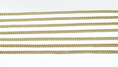 Real 10K Yellow Gold Miami Cuban Chain 3mm Necklace 18 - 30'' Inches Lobster 10kt - Reva Jeweler