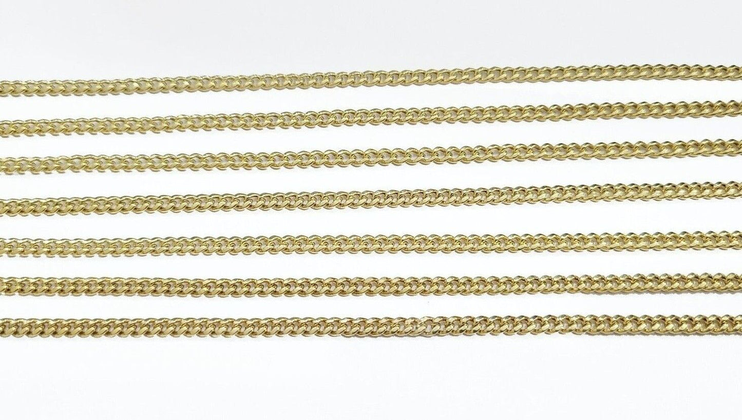 Real 10K Yellow Gold Miami Cuban Chain 4mm Necklace 18 - 24" Inches Lobster 10kt - Reva Jeweler