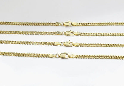 Real 10K Yellow Gold Miami Cuban Chain 4mm Necklace 18 - 24" Inches Lobster 10kt - Reva Jeweler