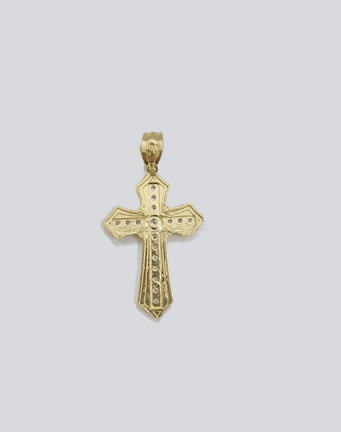 Real 10k Yellow Gold Miami Cuban Chain 5mm 28" inch Necklace Jesus Cross Charm - Reva Jeweler