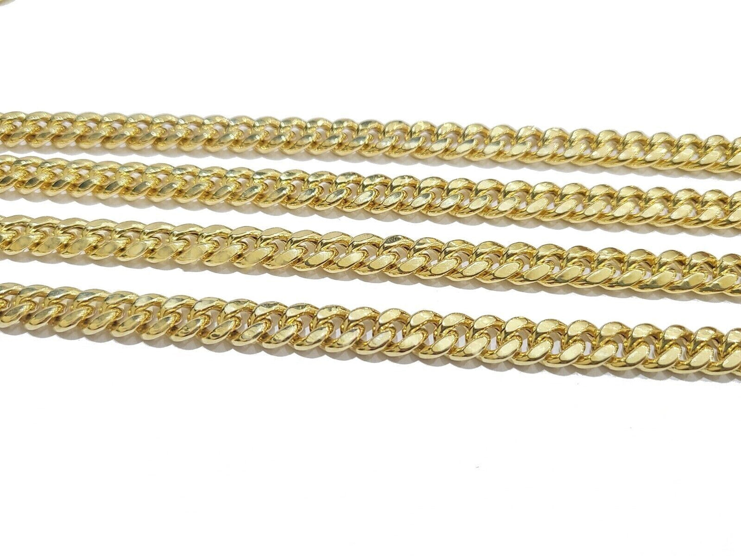 Real 10K Yellow Gold Miami Cuban Chain 6mm Necklace 20 - 30'' Inches Box 10kt - GoldenlinQ