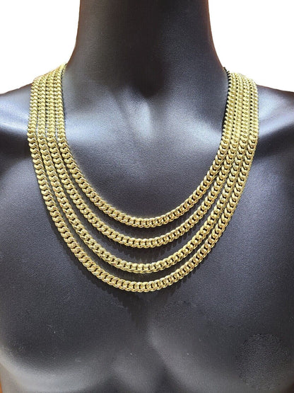 Real 10K Yellow Gold Miami Cuban Chain 8mm Necklace 18 - 30'' Inches Box 10kt - Reva Jeweler