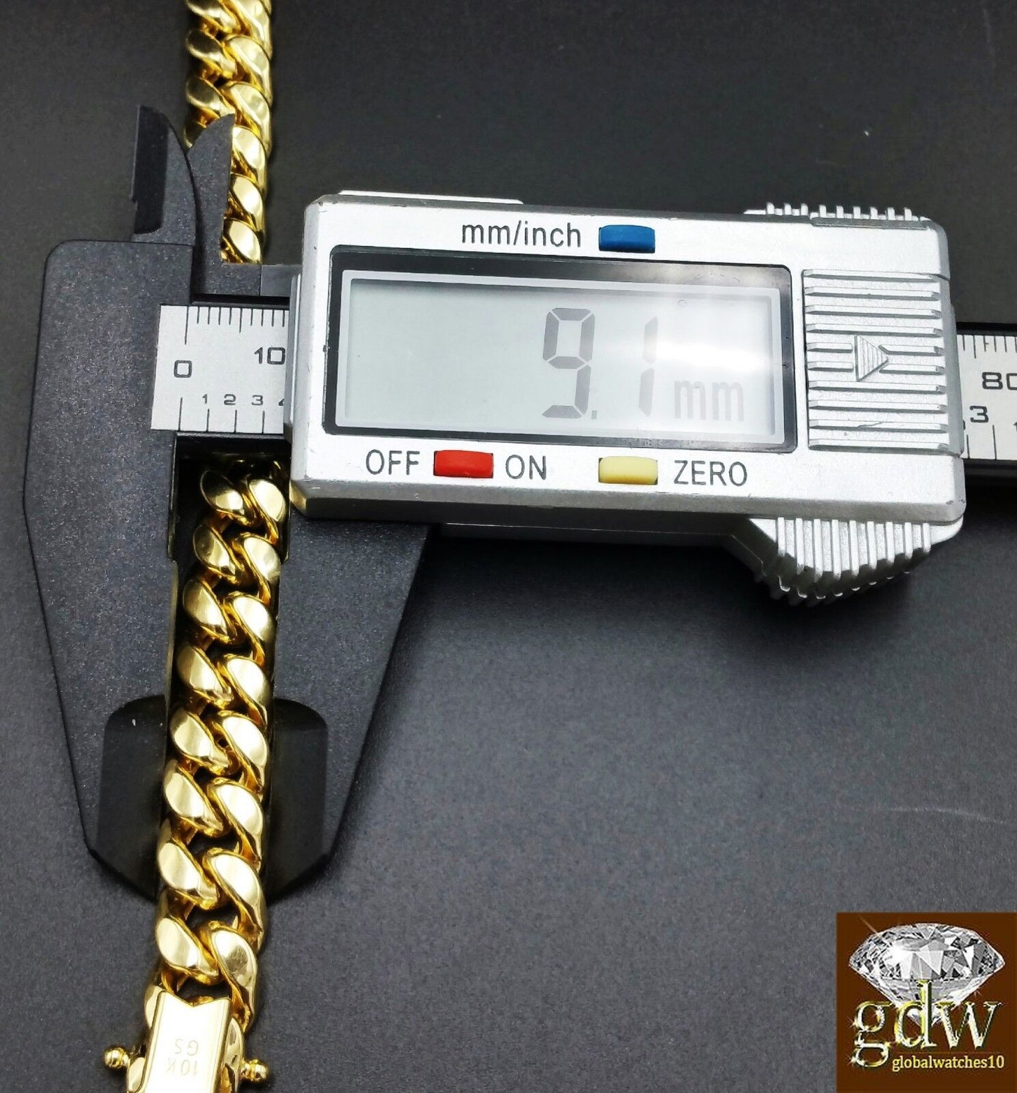 Real 10K Yellow Gold Miami Cuban Chain Necklace 9mm 28" Box Lobster Clasp - Reva Jeweler