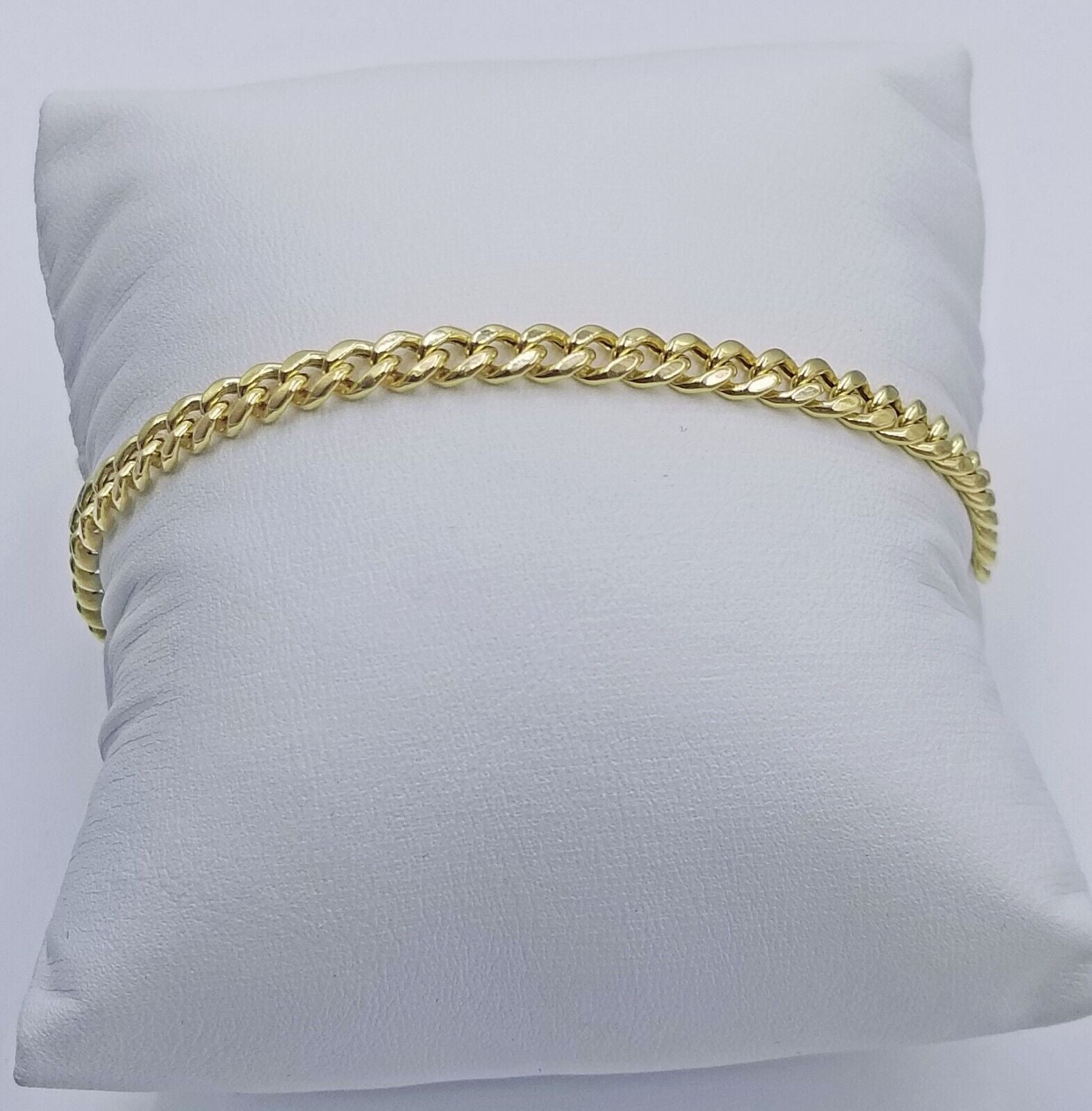 Real 10k Yellow Gold Miami Cuban Link 4mm Bracelet 8" Men Women 10kt - Reva Jeweler