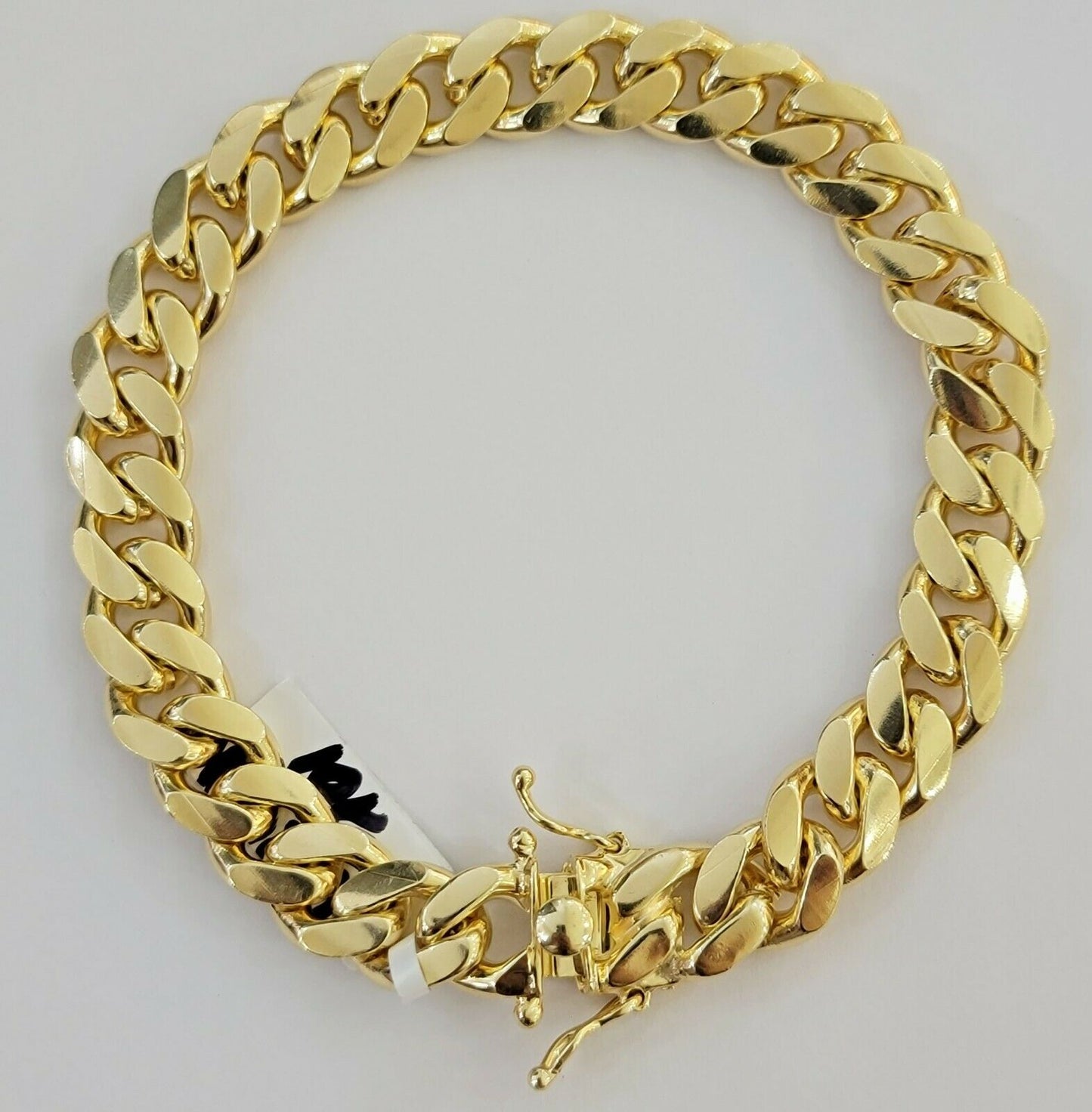 Real 10K Yellow Gold Miami Cuban Link Bracelet 11mm "9, Men's 10kt Strong SOLID - Reva Jeweler