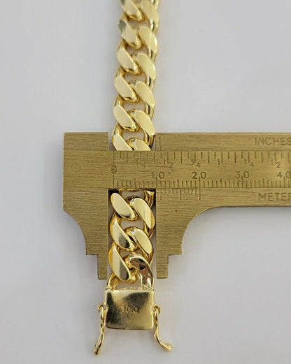 Real 10K Yellow Gold Miami Cuban Link Bracelet 11mm "9, Men's 10kt Strong SOLID - Reva Jeweler