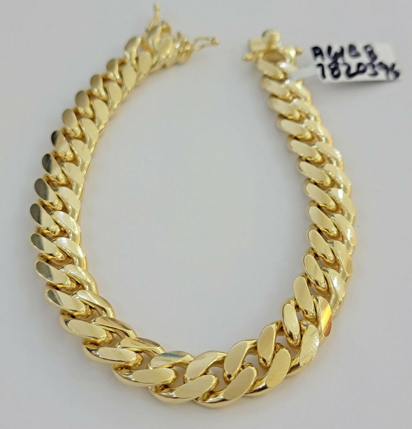 Real 10K Yellow Gold Miami Cuban Link Bracelet 11mm "9, Men's 10kt Strong SOLID - Reva Jeweler