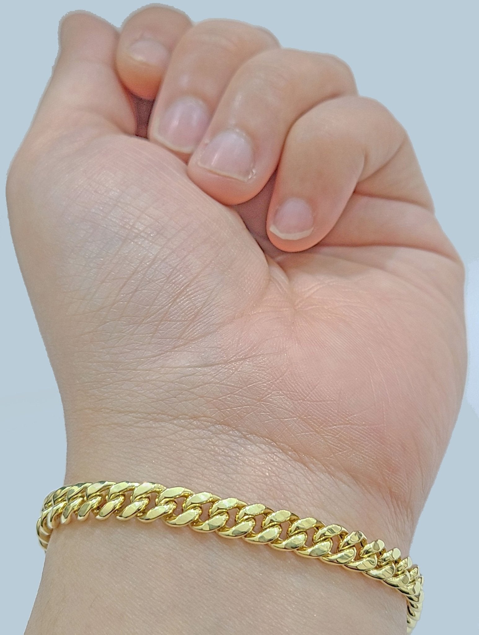 Real 10k Yellow Gold Miami Cuban Link Bracelet 9" inch 6mm 10kt Box Lock Men - Reva Jeweler