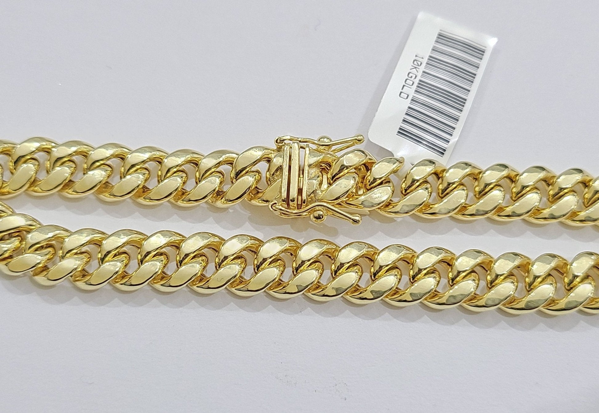 Real 10k Yellow Gold Miami Cuban Link Bracelet 9" inch 8mm 10kt Box Lock Men - Reva Jeweler