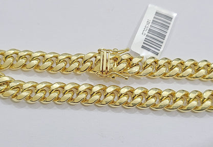 Real 10k Yellow Gold Miami Cuban Link Bracelet 9" inch 8mm 10kt Box Lock Men - Reva Jeweler