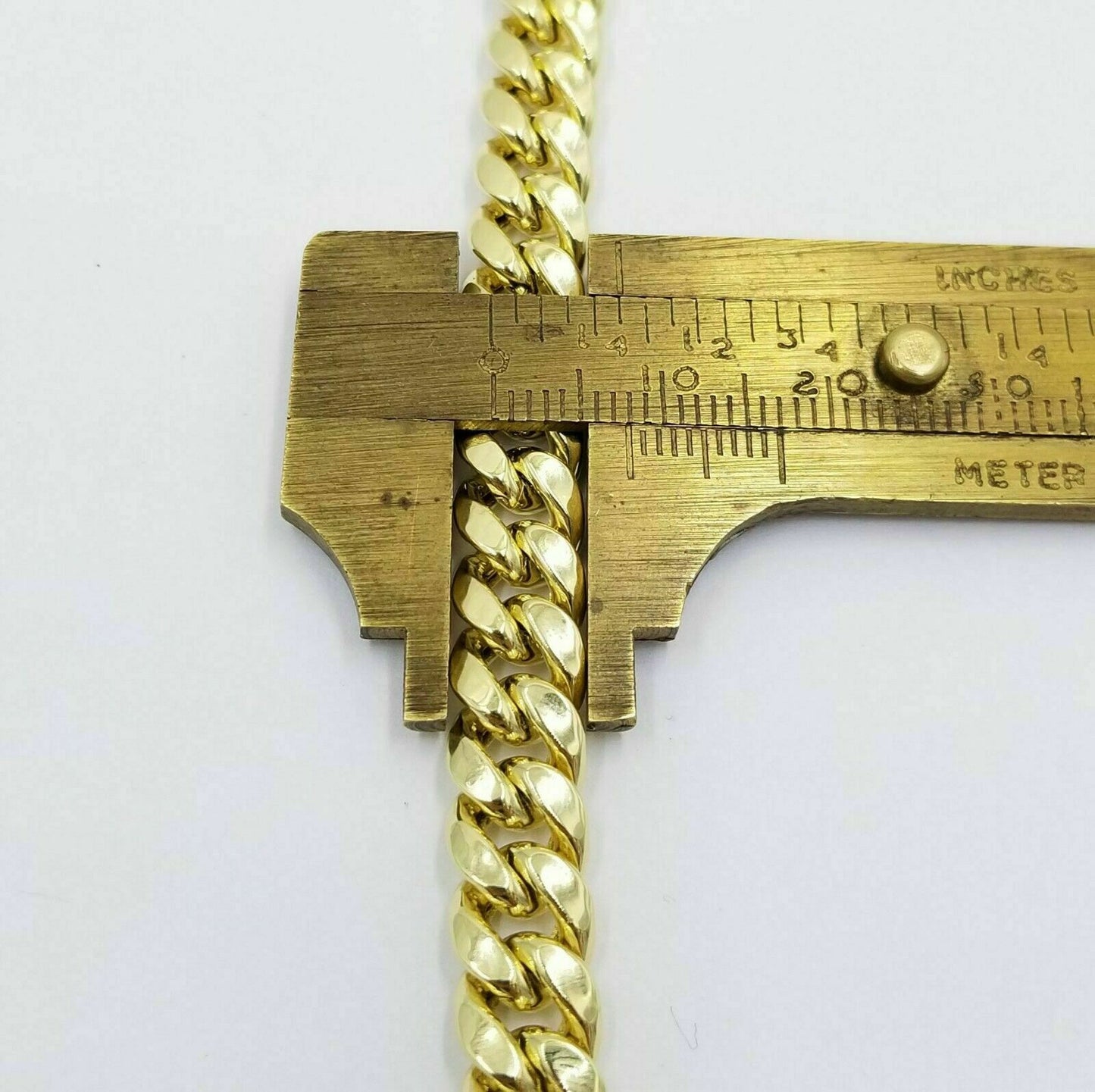 Real 10K Yellow Gold Miami Cuban Link Chain 8mm 22" Box Lock Necklace Men Women - Reva Jeweler