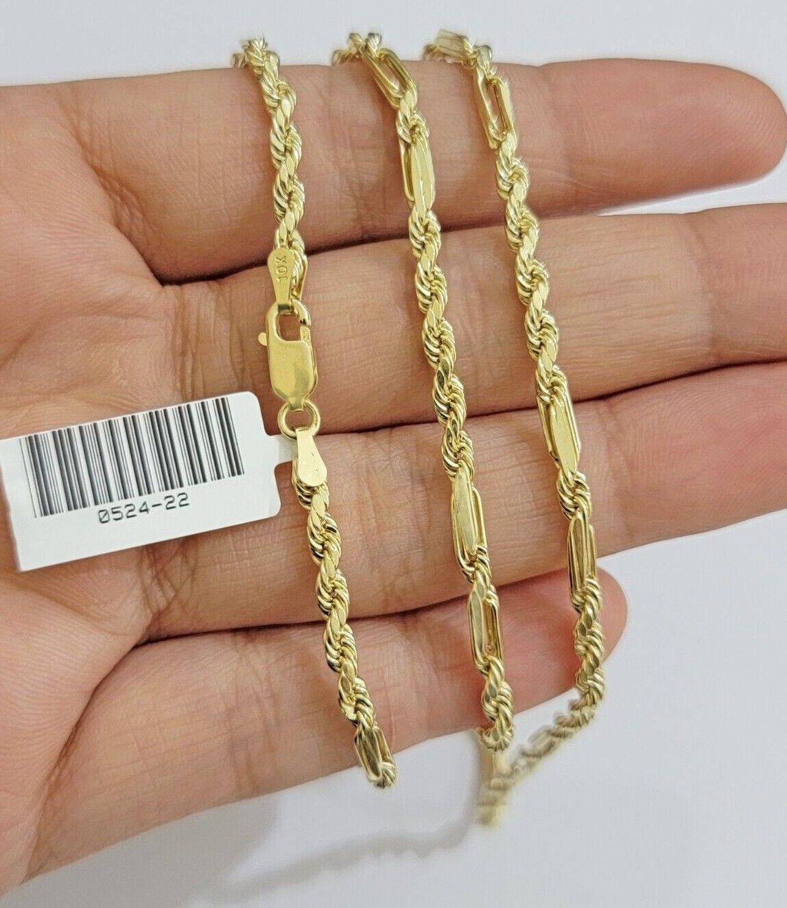 Real 10k Yellow Gold Milano Rope Chain Necklace 18" - 24"Inches 3mm 10kt Men Women - Reva Jeweler