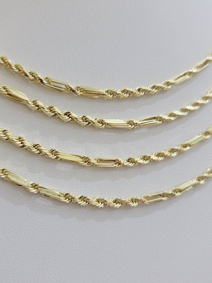 Real 10k Yellow Gold Milano Rope Chain Necklace 18" - 24"Inches 3mm 10kt Men Women - Reva Jeweler