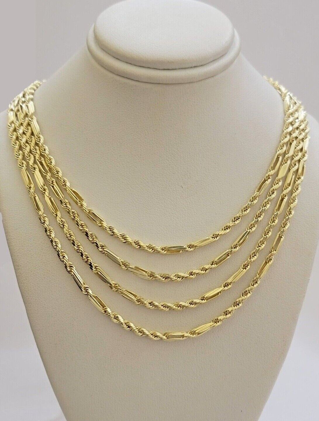 Real 10k Yellow Gold Milano Rope Chain Necklace 18" - 24"Inches 3mm 10kt Men Women - Reva Jeweler