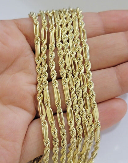 Real 10k Yellow Gold Milano Rope Chain Necklace 18" - 24"Inches 3mm 10kt Men Women - Reva Jeweler