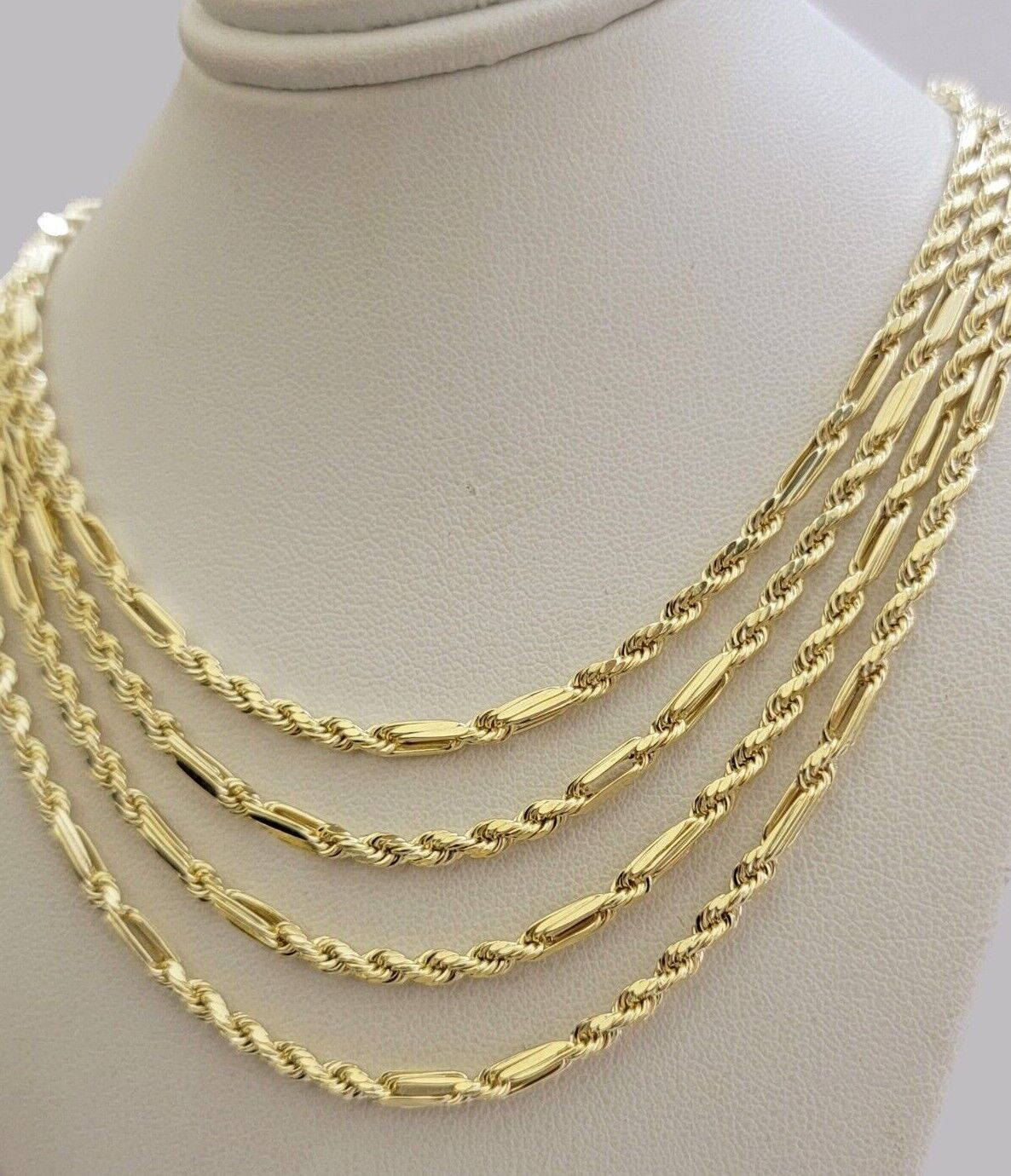 Real 10k Yellow Gold Milano Rope Chain Necklace 18" - 24"Inches 3mm 10kt Men Women - Reva Jeweler