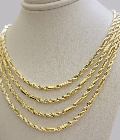 Real 10k Yellow Gold Milano Rope Chain Necklace 18" - 24"Inches 3mm 10kt Men Women - Reva Jeweler