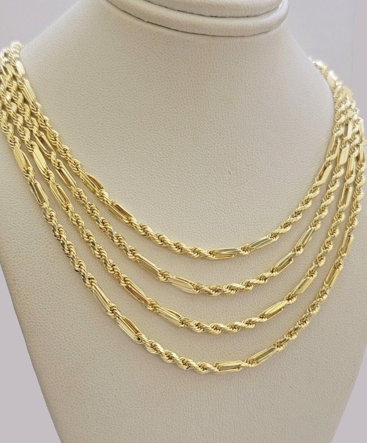Real 10k Yellow Gold Milano Rope Chain Necklace 18" - 24"Inches 3mm 10kt Men Women - Reva Jeweler