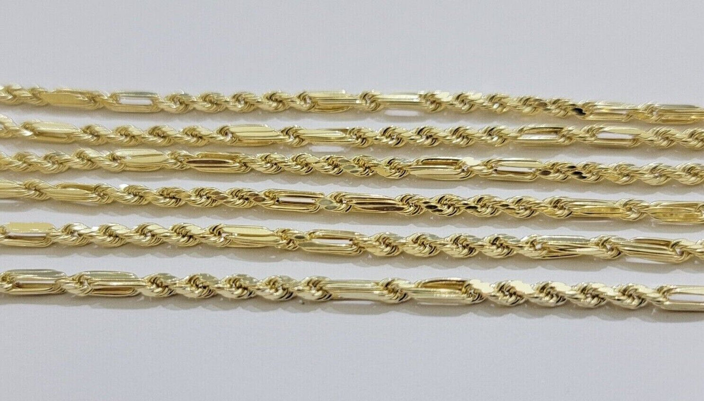 Real 10k Yellow Gold Milano Rope Chain Necklace 18" - 24"Inches 3mm 10kt Men Women - Reva Jeweler