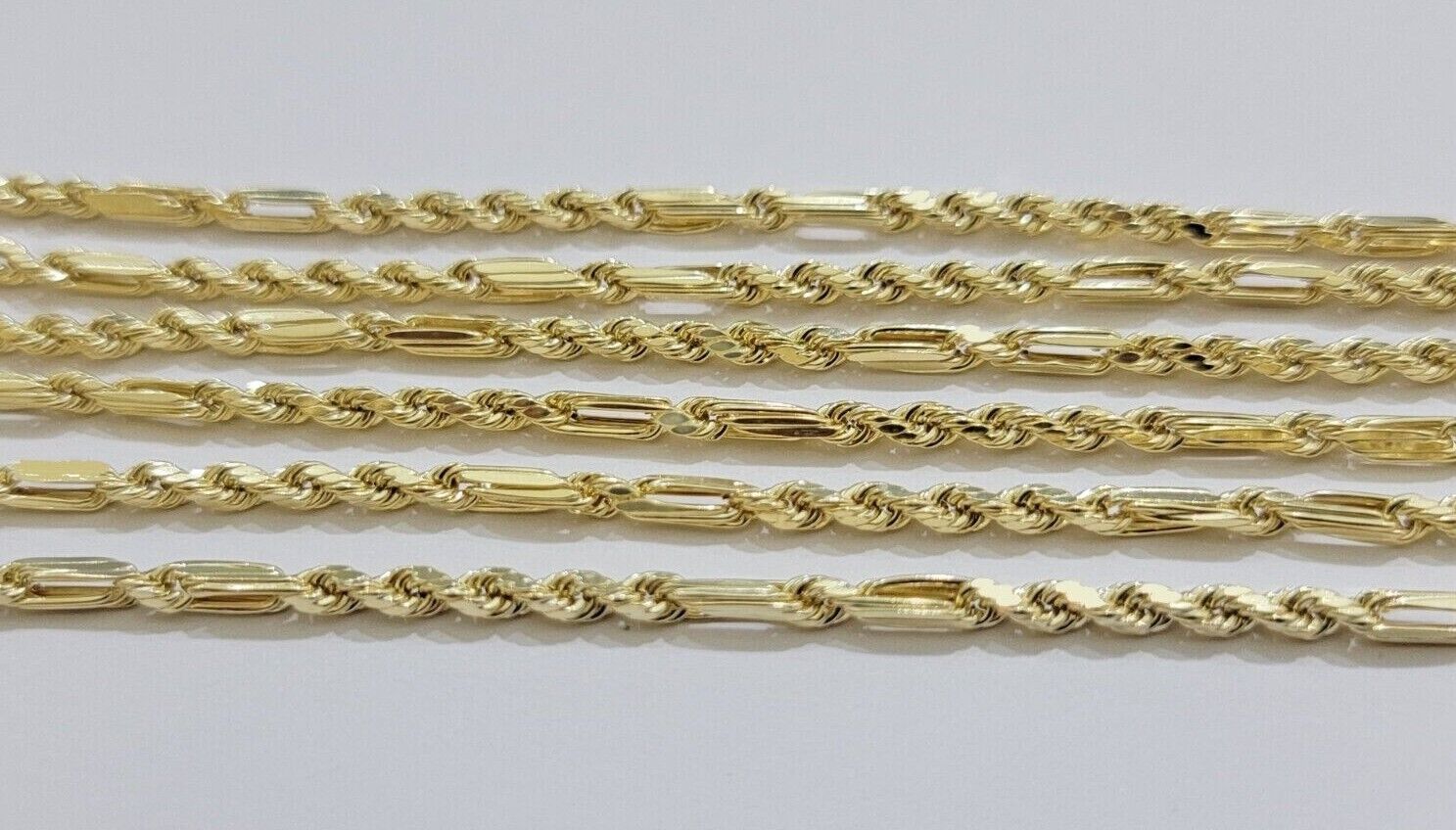 Real 10k Yellow Gold Milano Rope Chain Necklace 18" - 24"Inches 3mm 10kt Men Women - Reva Jeweler