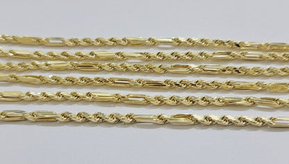 Real 10k Yellow Gold Milano Rope Chain Necklace 18" - 24"Inches 3mm 10kt Men Women - Reva Jeweler
