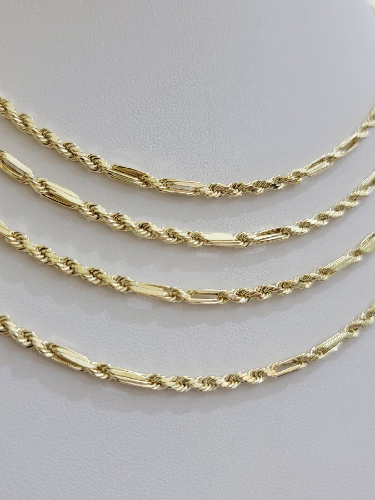 Real 10k Yellow Gold Milano Rope Chain Necklace 18" - 24"Inches 3mm 10kt Men Women - Reva Jeweler