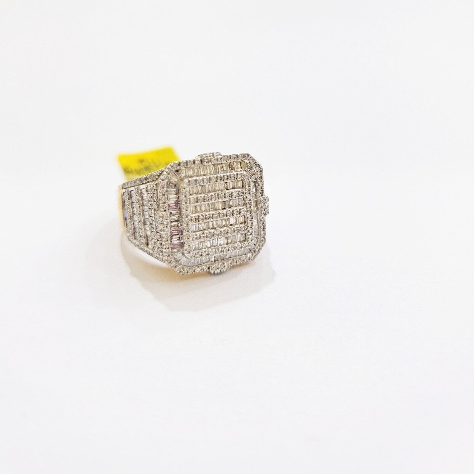 Real 10k Yellow Gold Natural Diamond Men Ring Round Baguette Dia Style Free Ship - Reva Jeweler