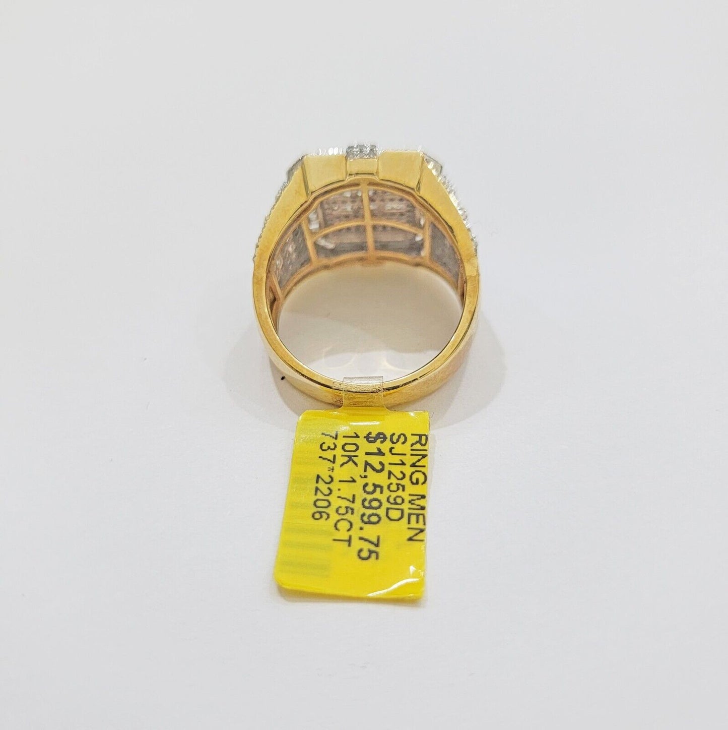 Real 10k Yellow Gold Natural Diamond Men Ring Round Baguette Dia Style Free Ship - Reva Jeweler