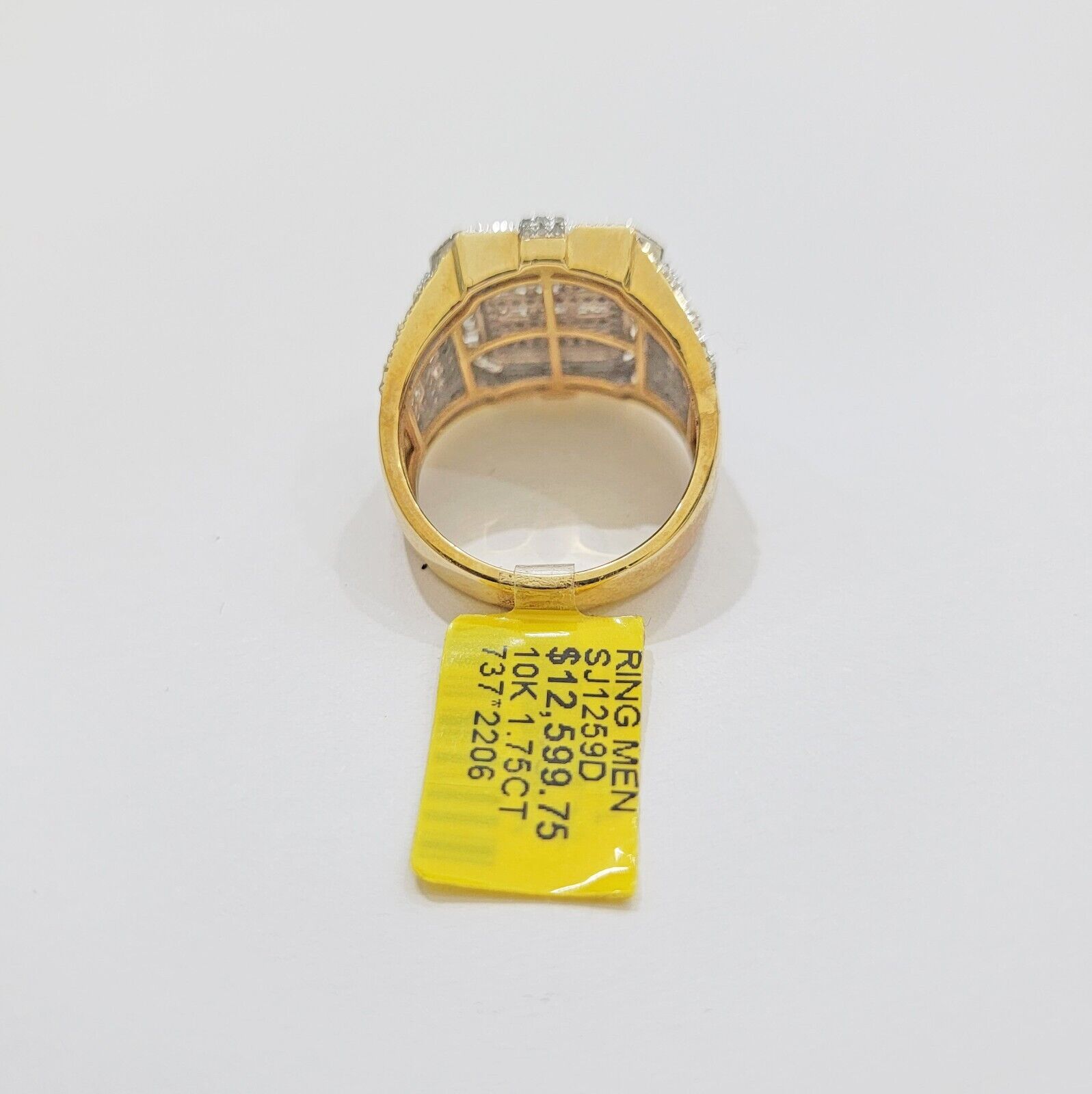 Real 10k Yellow Gold Natural Diamond Men Ring Round Baguette Dia Style Free Ship - Reva Jeweler