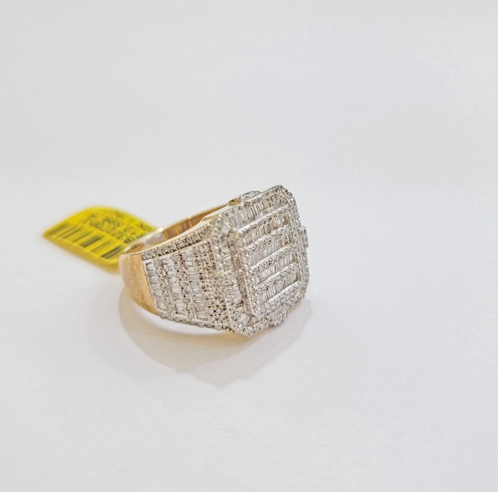 Real 10k Yellow Gold Natural Diamond Men Ring Round Baguette Dia Style Free Ship - Reva Jeweler