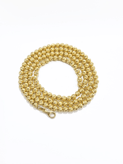Real 10k Yellow Gold Necklace 4mm Moon Cut Chain 22'' inches Unisex - Reva Jeweler