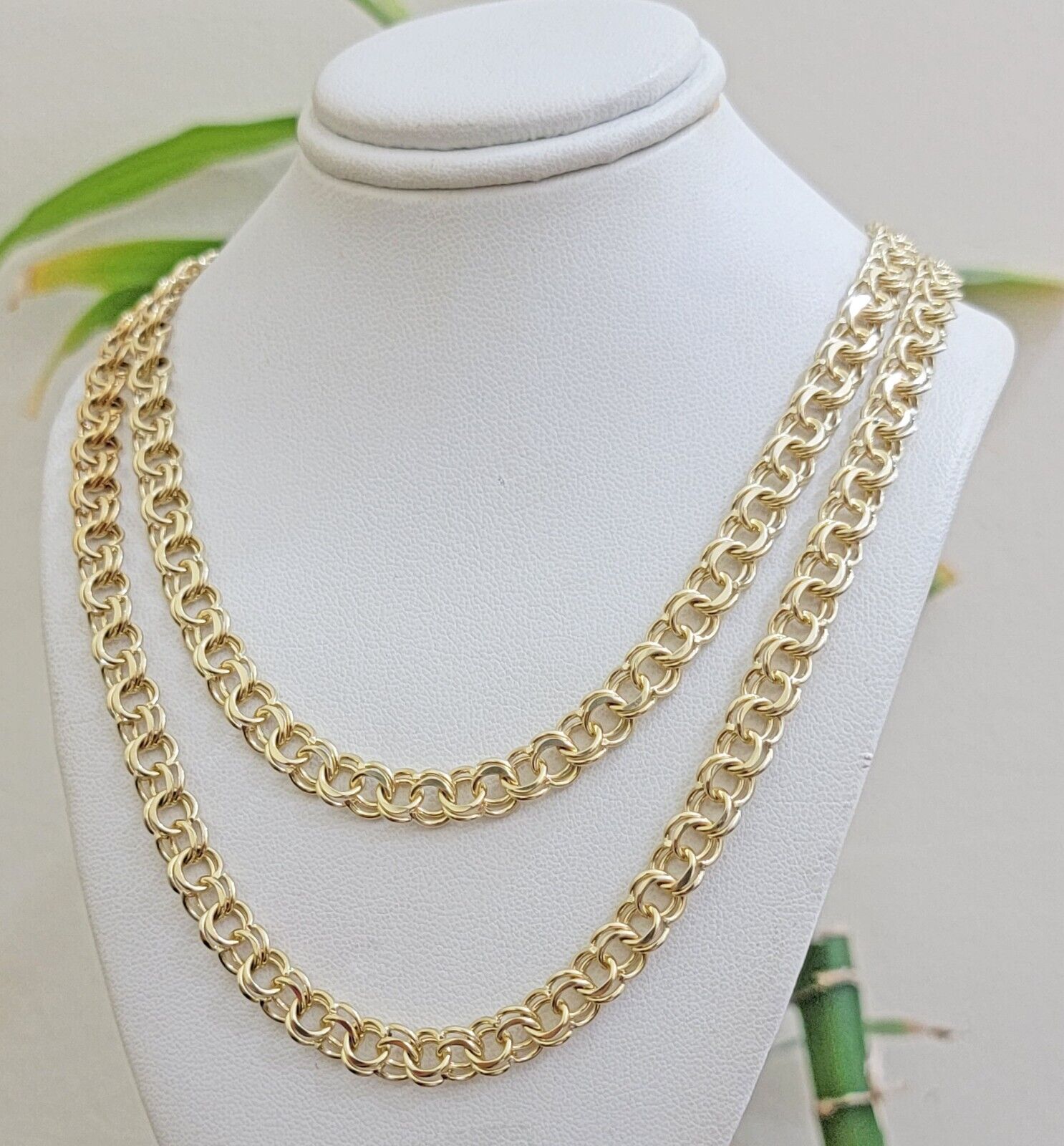 Real 10k Yellow Gold Necklace Chain Chino Link 6mm SOLID 18 - 26 Inch Mens 10Kt - Reva Jeweler