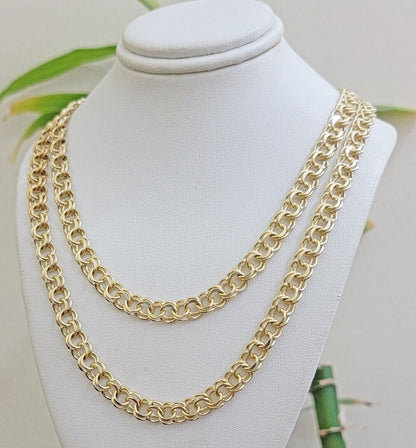 Real 10k Yellow Gold Necklace Chain Chino Link 6mm SOLID 18 - 26 Inch Mens 10Kt - Reva Jeweler