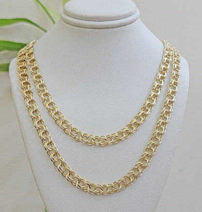 Real 10k Yellow Gold Necklace Chain Chino Link 6mm SOLID 18 - 26 Inch Mens 10Kt - Reva Jeweler