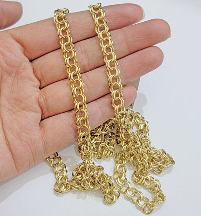 Real 10k Yellow Gold Necklace Chain Chino Link 6mm SOLID 18 - 26 Inch Mens 10Kt - Reva Jeweler