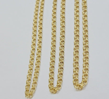 Real 10k Yellow Gold Necklace Chain Chino Link 6mm SOLID 18 - 26 Inch Mens 10Kt - Reva Jeweler