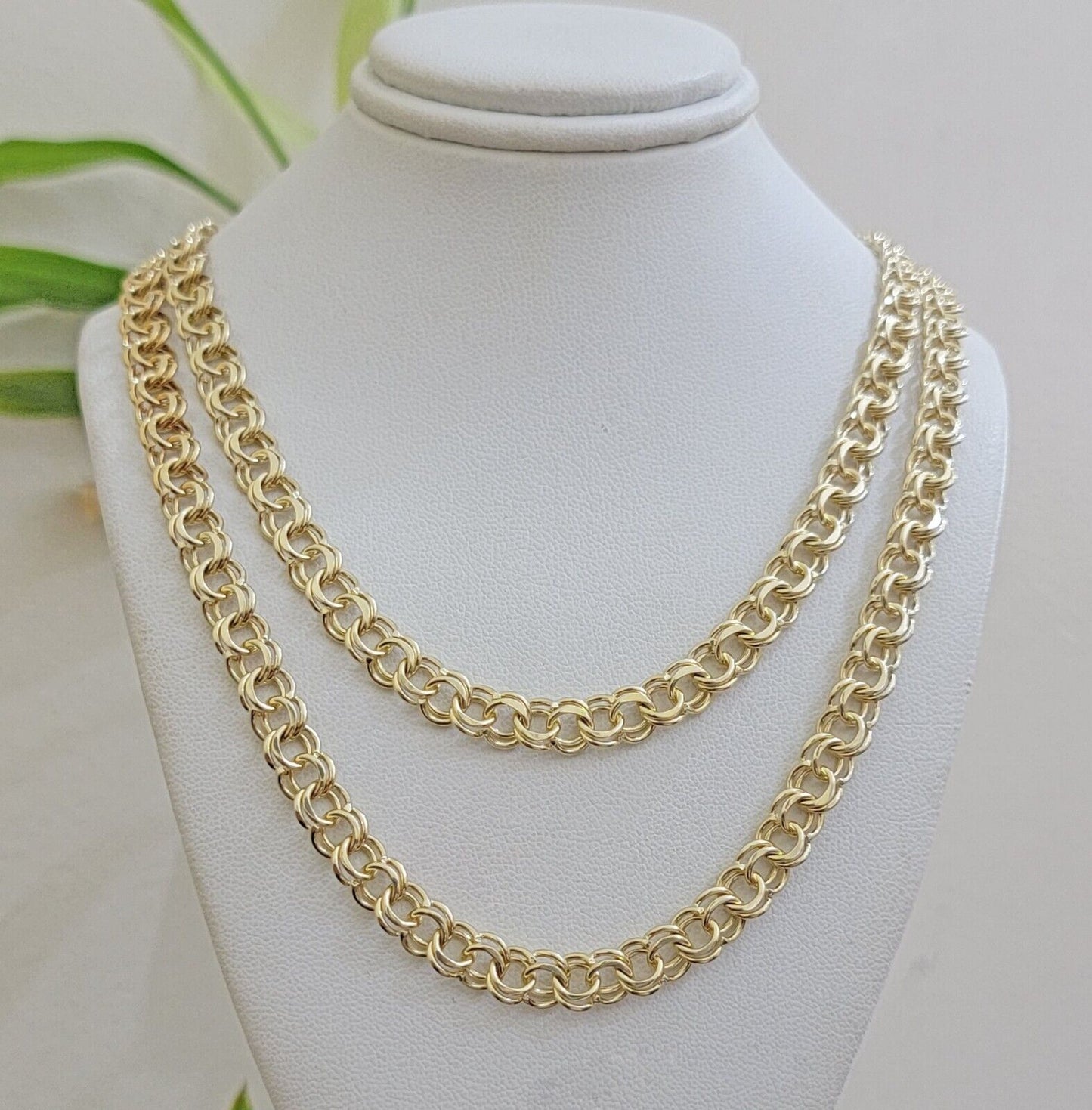 Real 10k Yellow Gold Necklace Chain Chino Link 6mm SOLID 18 - 26 Inch Mens 10Kt - Reva Jeweler