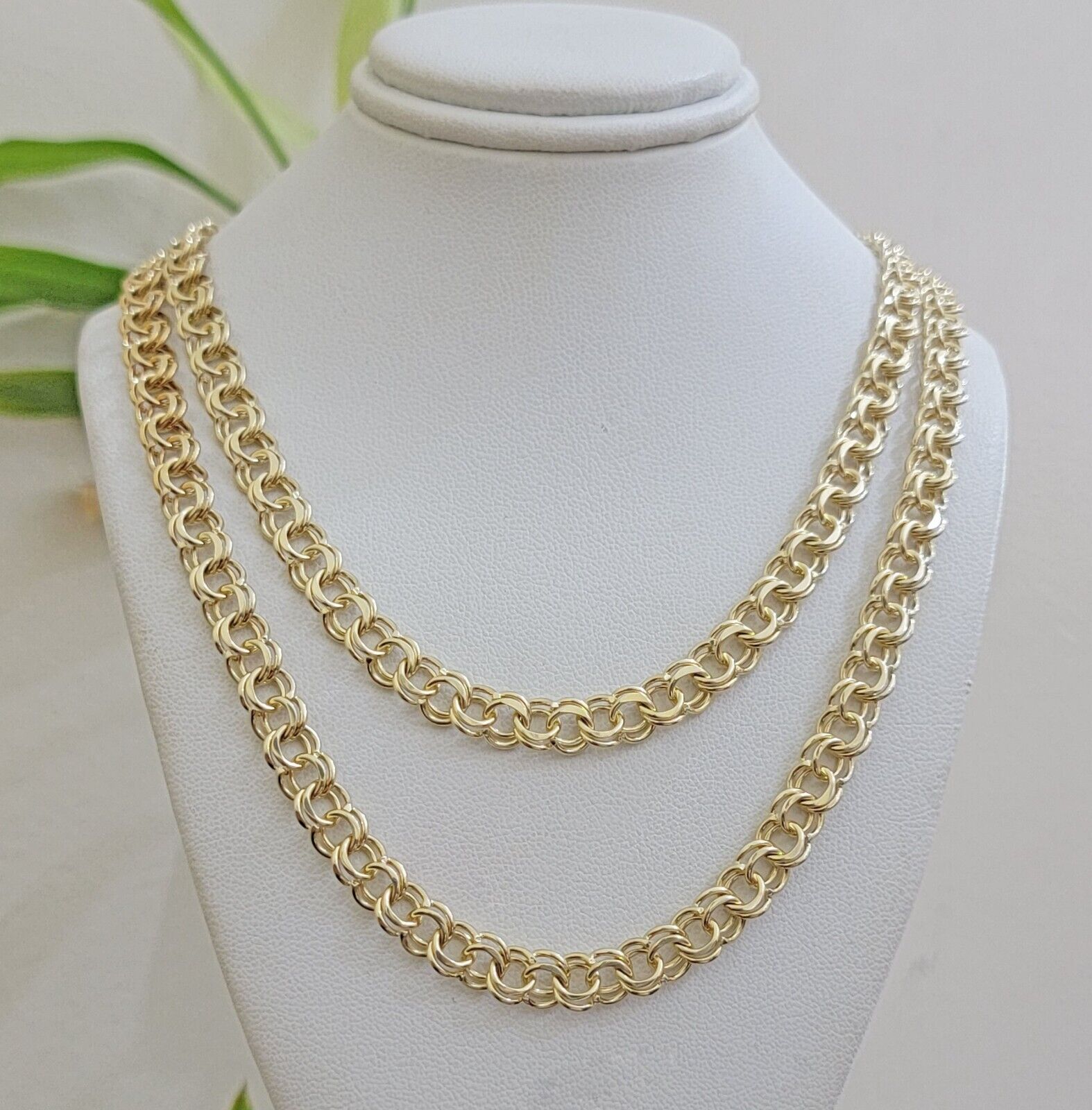 Real 10k Yellow Gold Necklace Chain Chino Link 6mm SOLID 18 - 26 Inch Mens 10Kt - Reva Jeweler