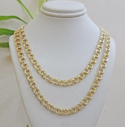 Real 10k Yellow Gold Necklace Chain Chino Link 6mm SOLID 18 - 26 Inch Mens 10Kt - Reva Jeweler